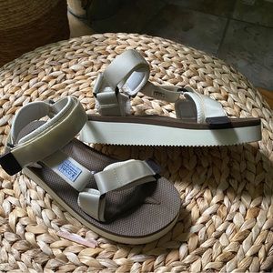 SUICOKE DEPA-2PO Sandals - White & Brown - W8 (EU 38)